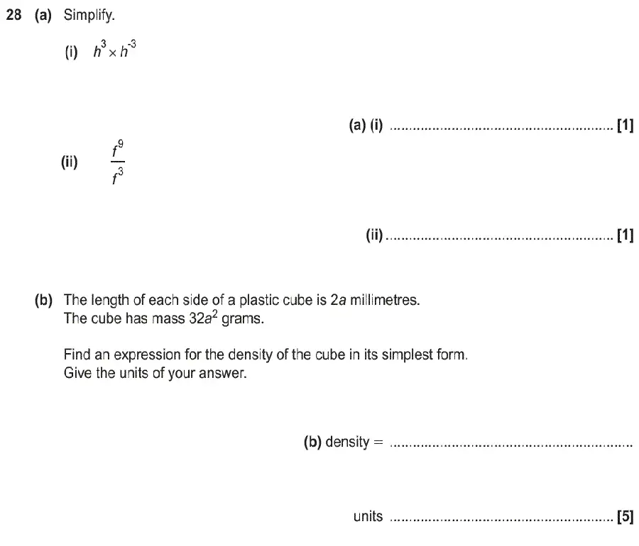 Question 31 - GCSE OCR Foundation Maths Past Paper 3 (Calculator) - June 2019