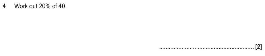 Question 4 - GCSE OCR Foundation Maths Past Paper 3 (Calculator) - June 2019