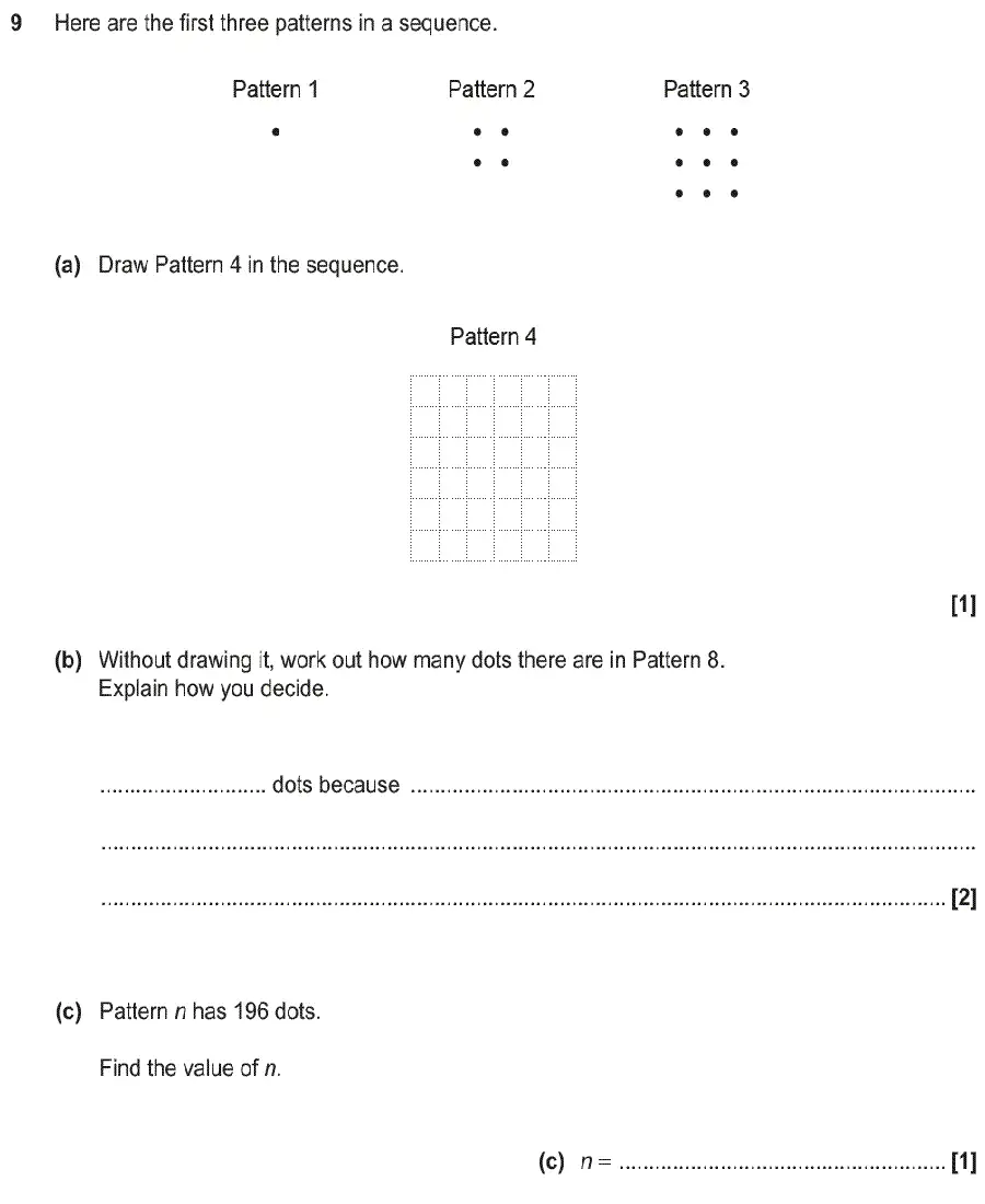 Question 9 - GCSE OCR Foundation Maths Past Paper 3 (Calculator) - June 2019