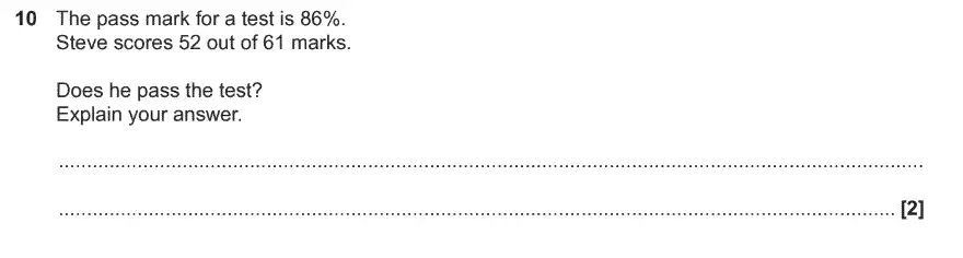 Question 10 - GCSE OCR Foundation Maths Past Paper 1 (Calculator)