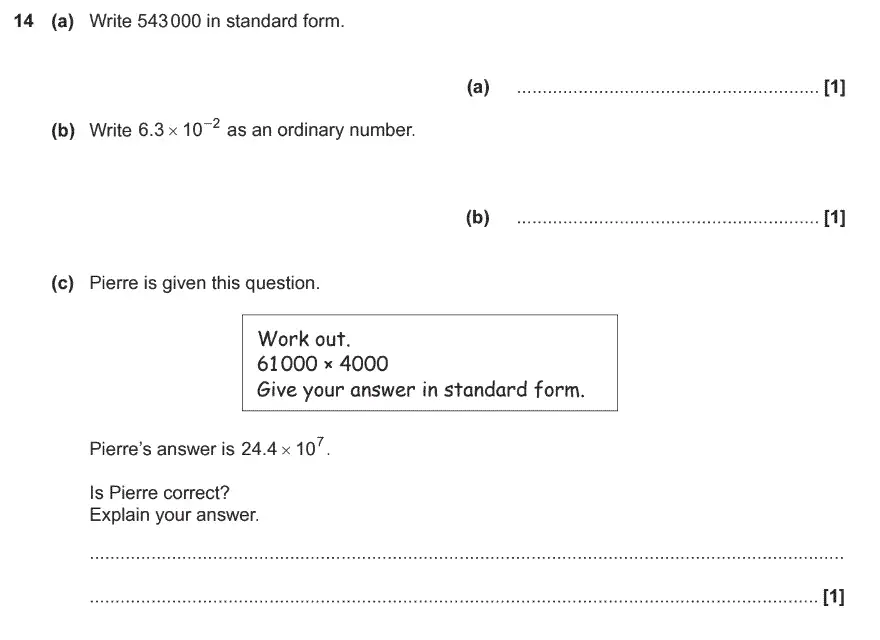 Question 14 - GCSE OCR Foundation Maths Past Paper 1 (Calculator)