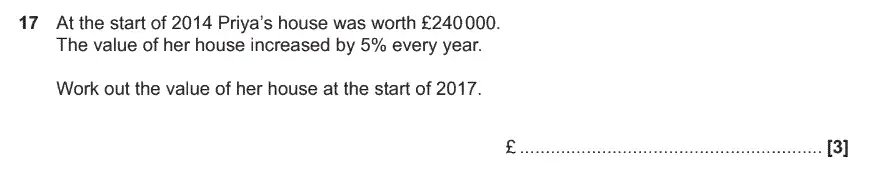 Question 17 - GCSE OCR Foundation Maths Past Paper 1 (Calculator)