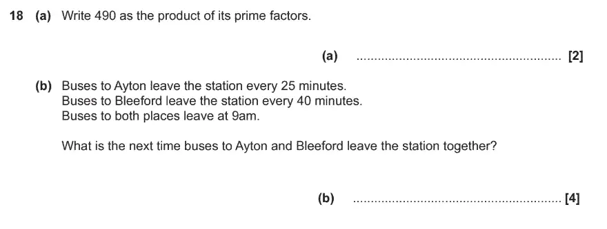 Question 18 - GCSE OCR Foundation Maths Past Paper 1 (Calculator)