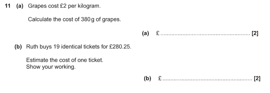 Question 11 - GCSE OCR Foundation Maths Past Paper 3 (Calculator)