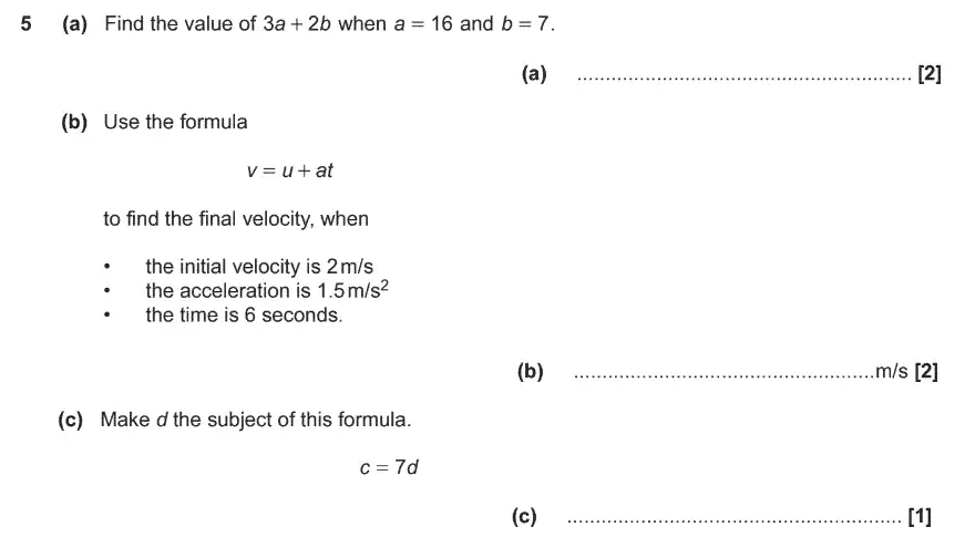 Question 5 - GCSE OCR Foundation Maths Past Paper 3 (Calculator)