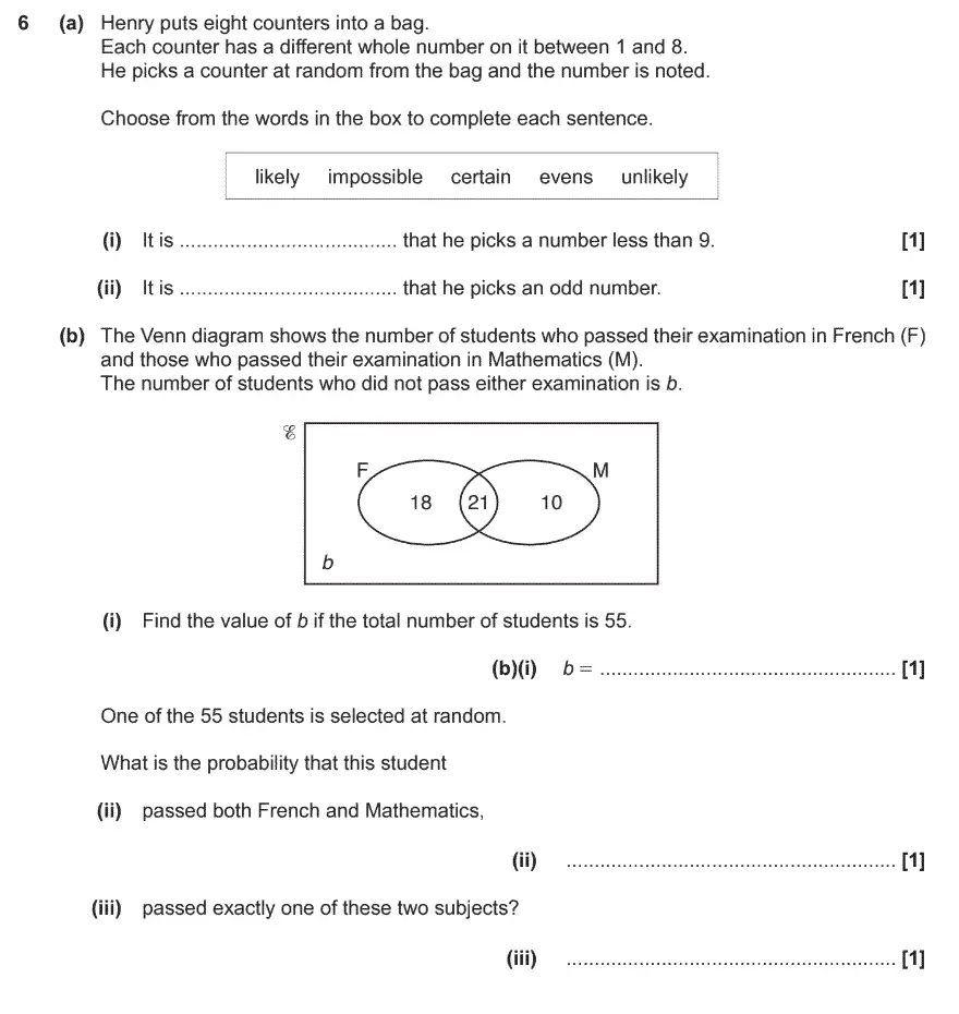 Question 6 - GCSE OCR Foundation Maths Past Paper 3 (Calculator)