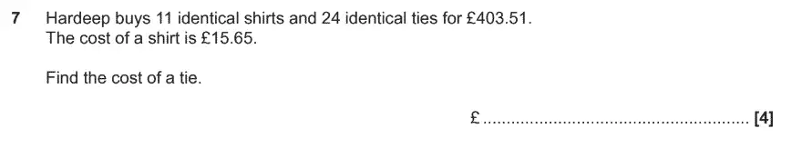 Question 7 - GCSE OCR Foundation Maths Past Paper 3 (Calculator)