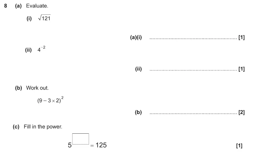 Question 8 - GCSE OCR Foundation Maths Past Paper 2 (Non-Calculator)