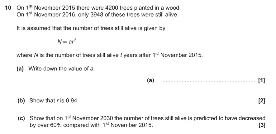 Question 10 - GCSE OCR Higher Maths Past Paper 4 (Calculator) - June 2017