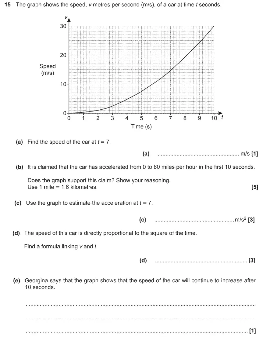 Question 15 - GCSE OCR Higher Maths Past Paper 4 (Calculator) - June 2017
