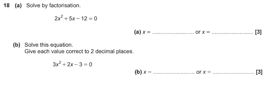 Question 18 - GCSE OCR Higher Maths Past Paper 4 (Calculator) - June 2017