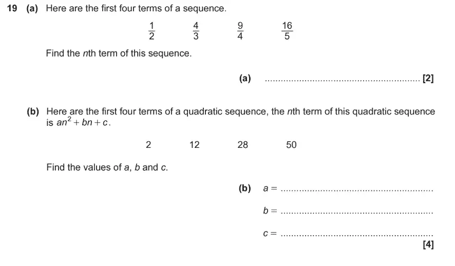 Question 19 - GCSE OCR Higher Maths Past Paper 4 (Calculator) - June 2017