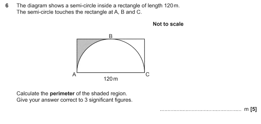 Question 6 - GCSE OCR Higher Maths Past Paper 4 (Calculator) - June 2017