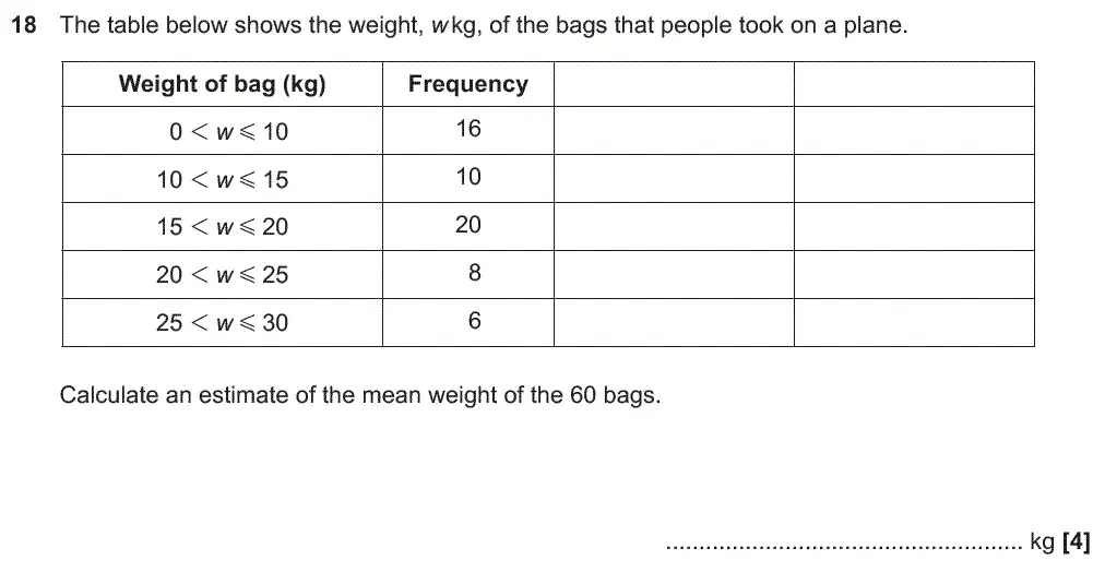 Question 18 - GCSE OCR Foundation Maths Past Paper 1 (Calculator) - June 2018