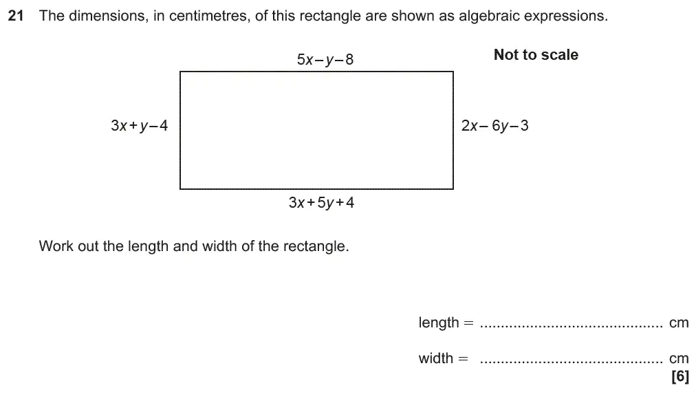 Question 21 - GCSE OCR Foundation Maths Past Paper 1 (Calculator) - June 2018