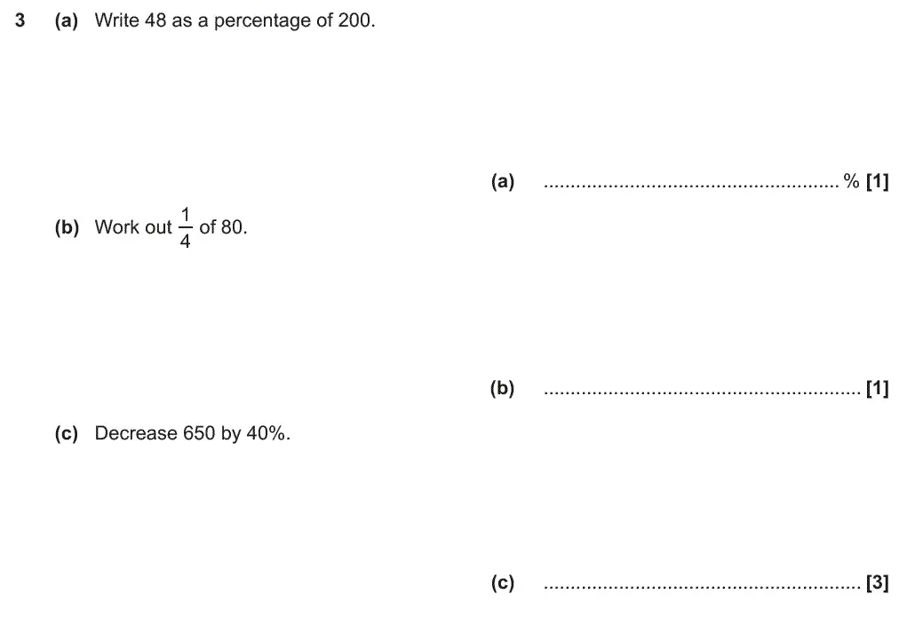 Question 3 - GCSE OCR Foundation Maths Past Paper 1 (Calculator) - June 2018