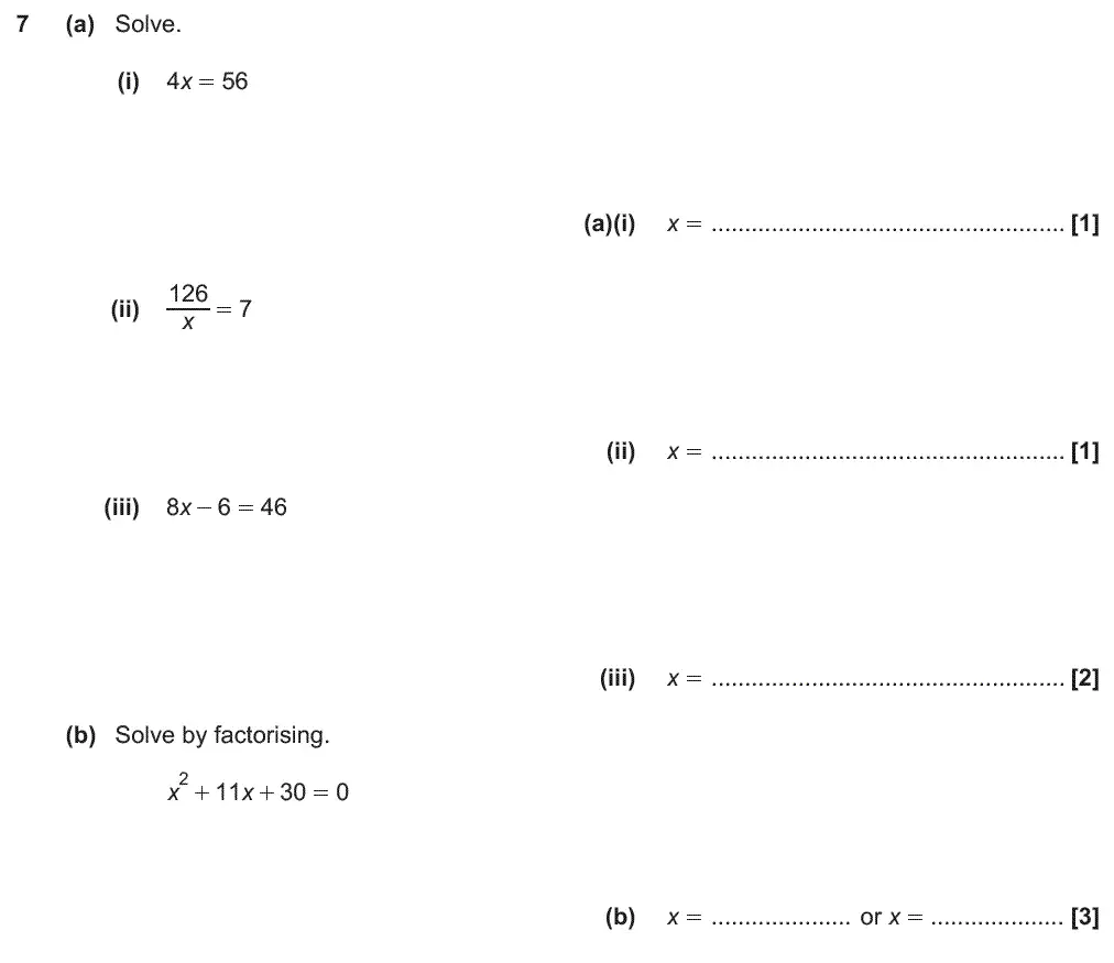 Question 7 - GCSE OCR Foundation Maths Past Paper 1 (Calculator) - June 2018