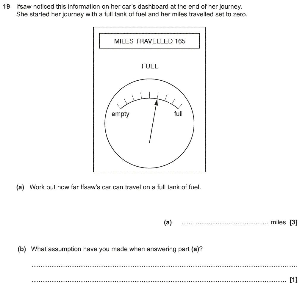 Question 20 - GCSE OCR Foundation Maths Past Paper 2 (Non-Calculator) - June 2018