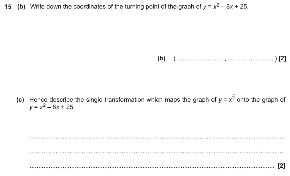 Question 16 - GCSE OCR Higher Maths Past Paper 4 (Calculator) - June 2018