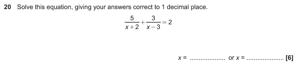 Question 21 - GCSE OCR Higher Maths Past Paper 4 (Calculator) - June 2018