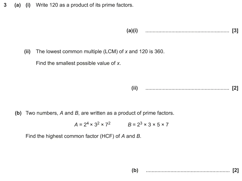 Question 3 - GCSE OCR Higher Maths Past Paper 4 (Calculator) - June 2018