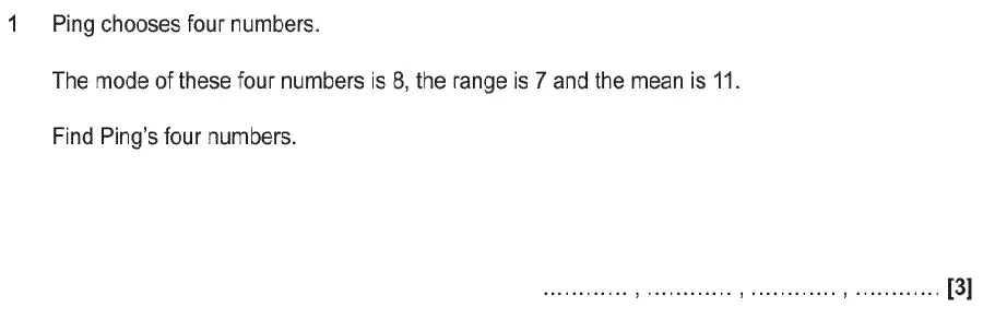 Question 1 - GCSE OCR Higher Maths Past Paper 6 (Calculator) - June 2018