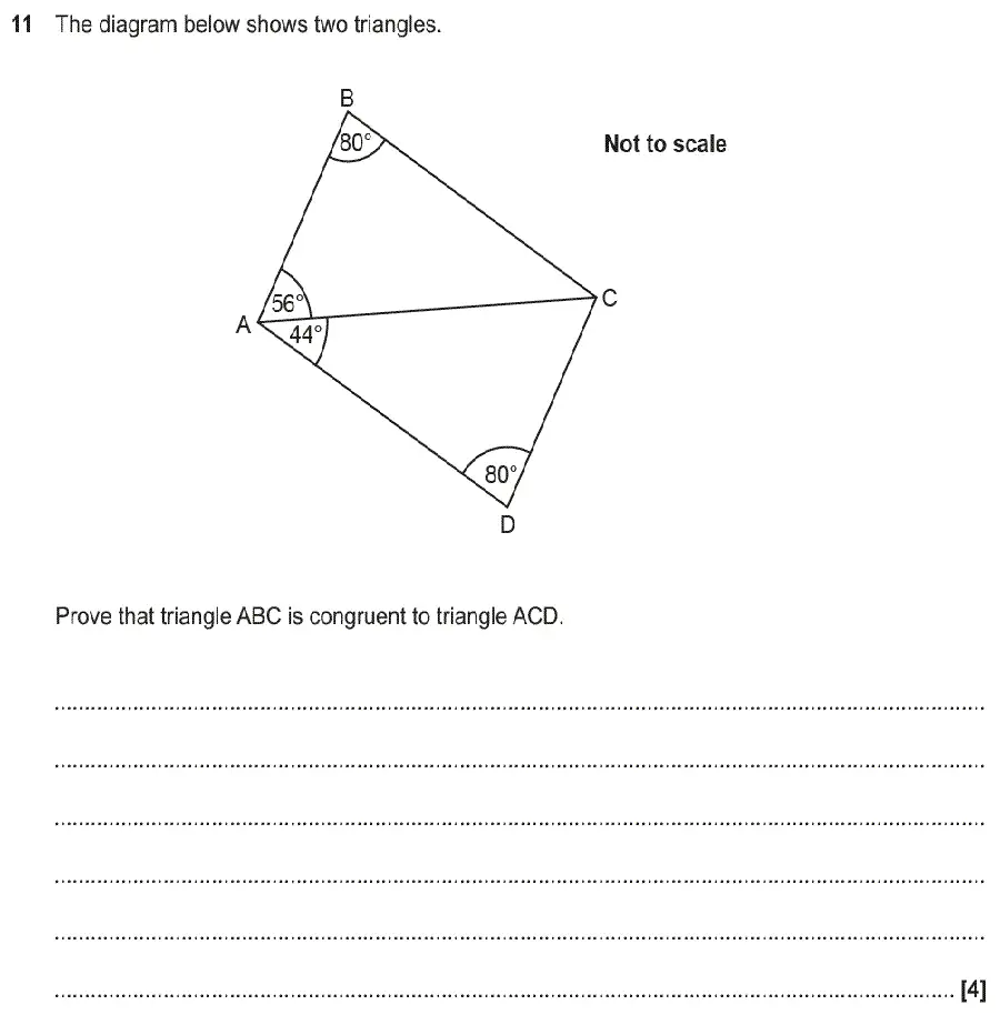 Question 11 - GCSE OCR Higher Maths Past Paper 6 (Calculator) - June 2018