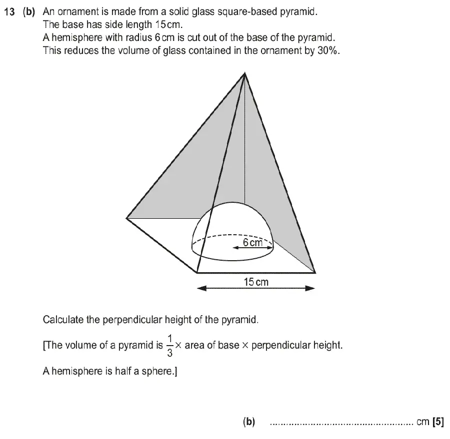 Question 14 - GCSE OCR Higher Maths Past Paper 6 (Calculator) - June 2018