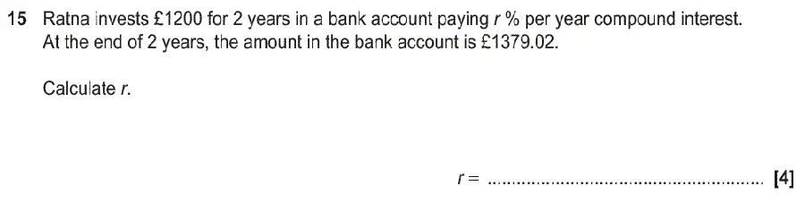 Question 16 - GCSE OCR Higher Maths Past Paper 6 (Calculator) - June 2018