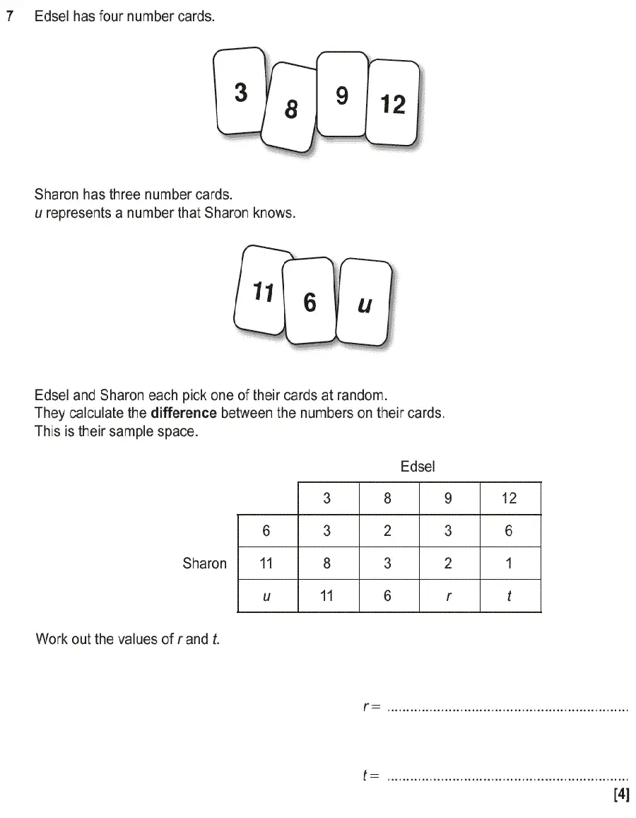 Question 7 - GCSE OCR Higher Maths Past Paper 6 (Calculator) - June 2018