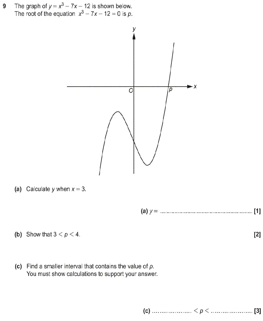 Question 9 - GCSE OCR Higher Maths Past Paper 6 (Calculator) - June 2018