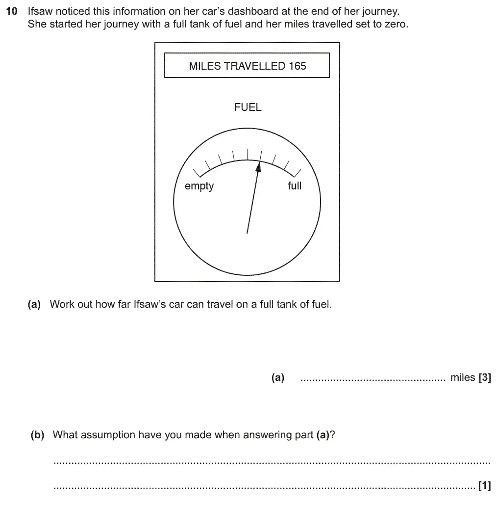 Question 10 - GCSE OCR Higher Maths Past Paper 5 (Non-Calculator) - June 2018