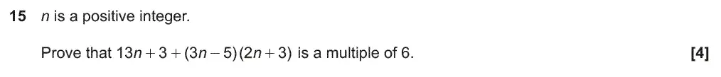 Question 15 - GCSE OCR Higher Maths Past Paper 5 (Non-Calculator) - June 2018