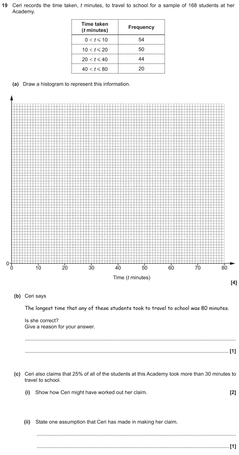 Question 19 - GCSE OCR Higher Maths Past Paper 5 (Non-Calculator) - June 2018