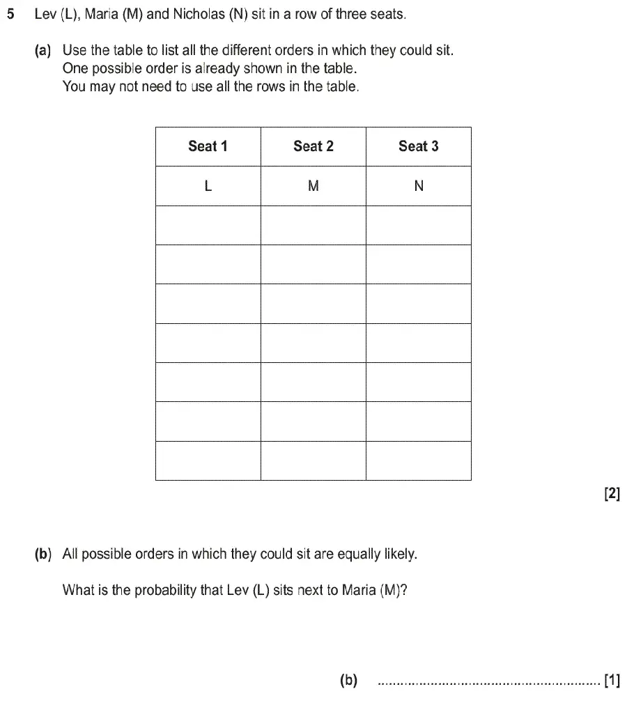 Question 5 - GCSE OCR Foundation Maths Past Paper 1 (Calculator) - June 2019