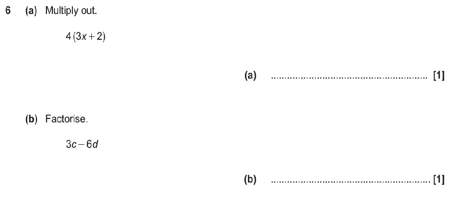 Question 6 - GCSE OCR Foundation Maths Past Paper 1 (Calculator) - June 2019
