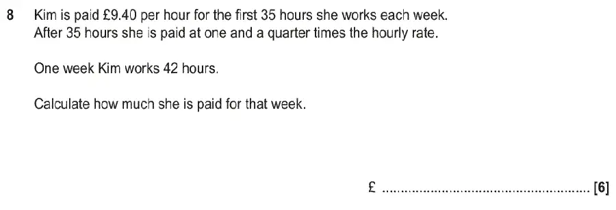 Question 8 - GCSE OCR Foundation Maths Past Paper 1 (Calculator) - June 2019