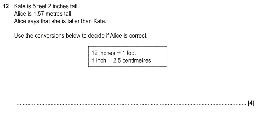 Question 12 - GCSE OCR Foundation Maths Past Paper 2 (Non-Calculator) - June 2019