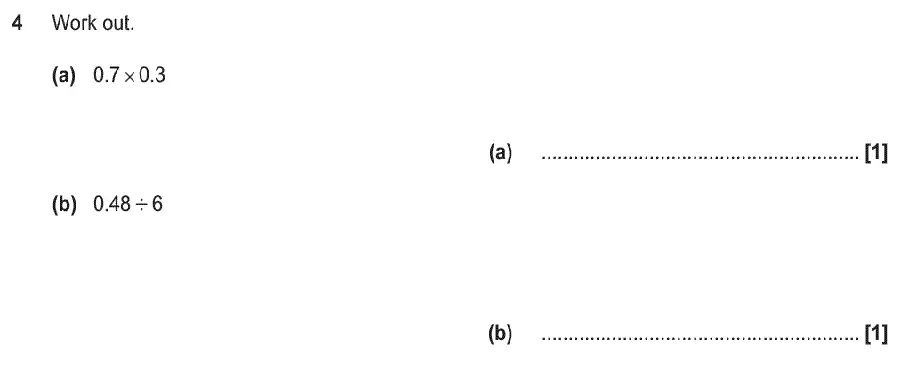 Question 4 - GCSE OCR Foundation Maths Past Paper 2 (Non-Calculator) - June 2019