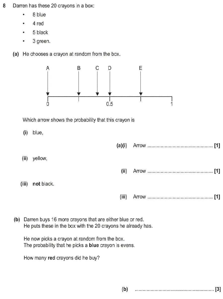 Question 8 - GCSE OCR Foundation Maths Past Paper 2 (Non-Calculator) - June 2019
