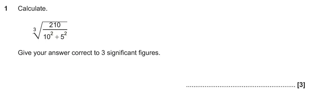 Question 1 - GCSE OCR Higher Maths Past Paper 4 (Calculator) - June 2019