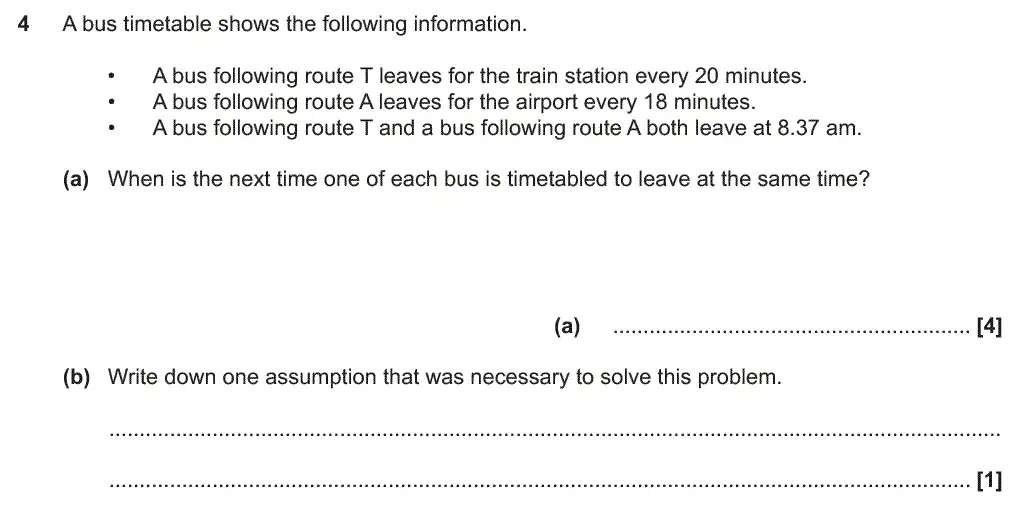 Question 4 - GCSE OCR Higher Maths Past Paper 4 (Calculator) - June 2019