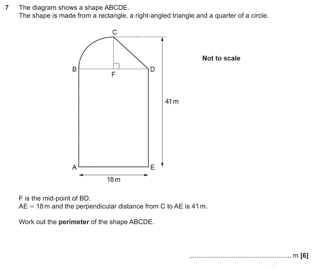 Question 7 - GCSE OCR Higher Maths Past Paper 4 (Calculator) - June 2019