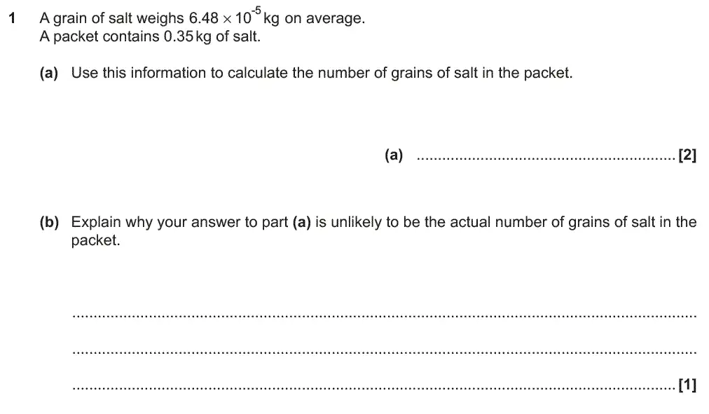 Question 1 - GCSE OCR Higher Maths Past Paper 6 (Calculator) - June 2019