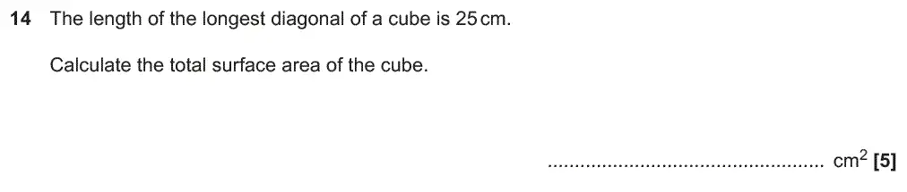 Question 14 - GCSE OCR Higher Maths Past Paper 6 (Calculator) - June 2019