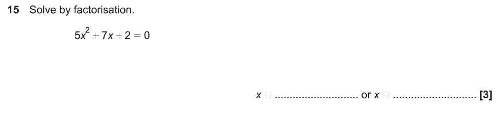 Question 15 - GCSE OCR Higher Maths Past Paper 6 (Calculator) - June 2019
