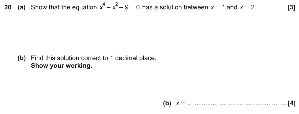 Question 20 - GCSE OCR Higher Maths Past Paper 6 (Calculator) - June 2019