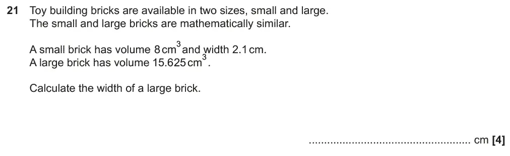 Question 21 - GCSE OCR Higher Maths Past Paper 6 (Calculator) - June 2019
