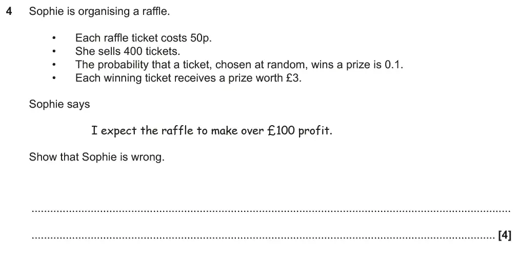 Question 4 - GCSE OCR Higher Maths Past Paper 6 (Calculator) - June 2019