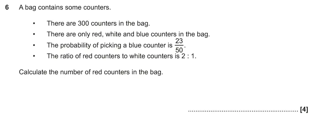 Question 6 - GCSE OCR Higher Maths Past Paper 6 (Calculator) - June 2019